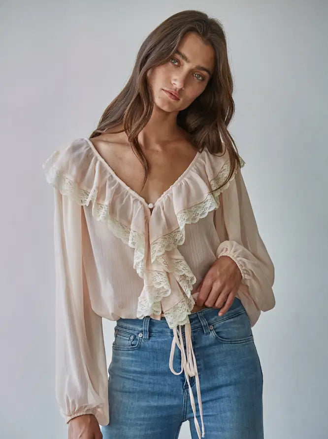 Ruffled Chiffon Top