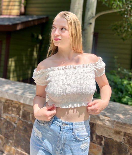 Smocked Crop Top