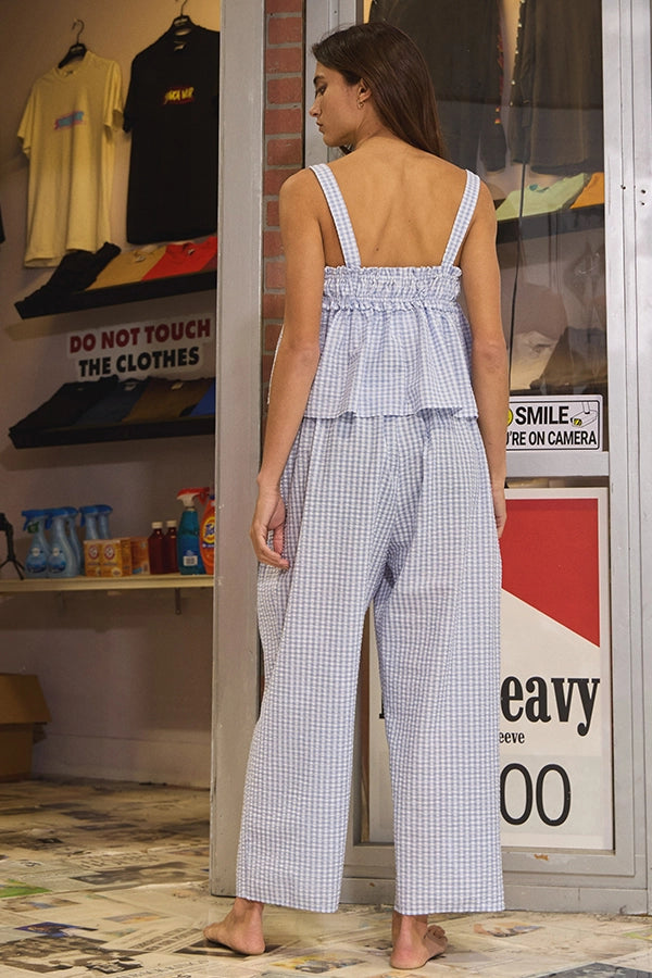 Gingham Drawstring Pants