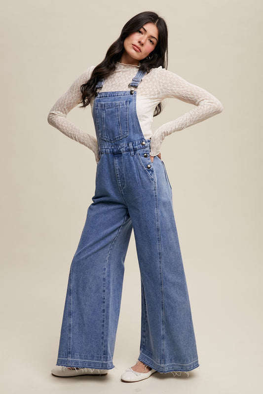 Wide Leg Bib Overalls