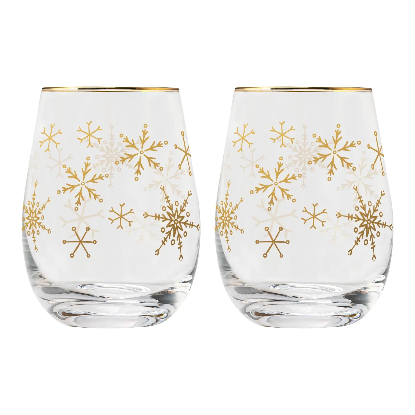 Snowflakes Stemless Wine Goblets