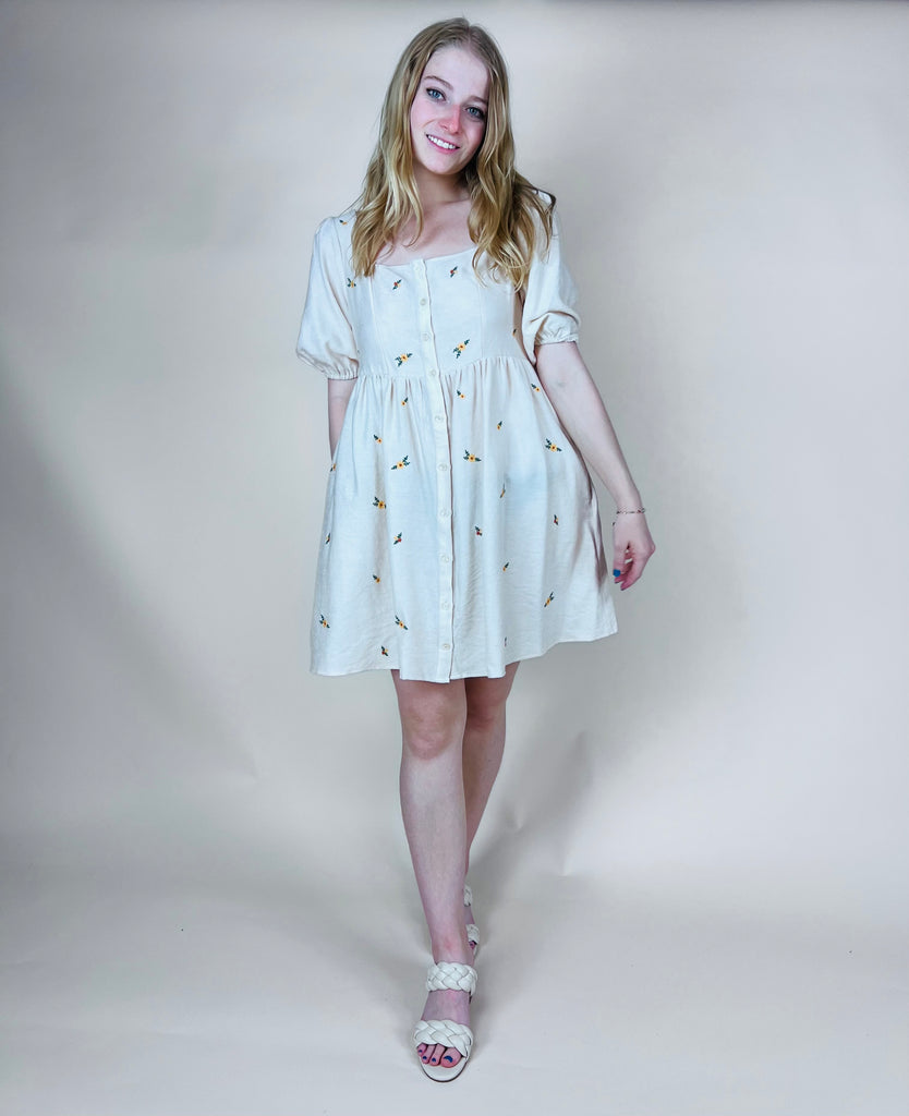 Floral Detail Mini Dress