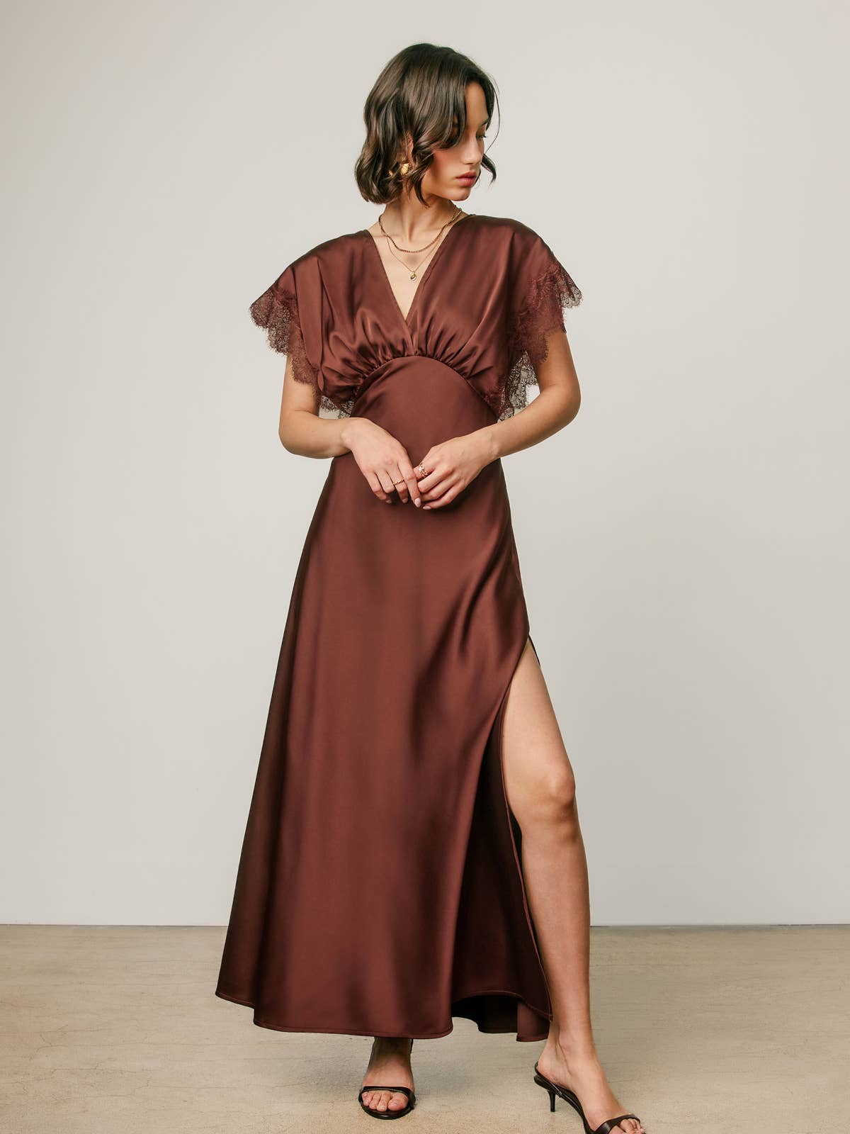Lace Sleeve Maxi Dress