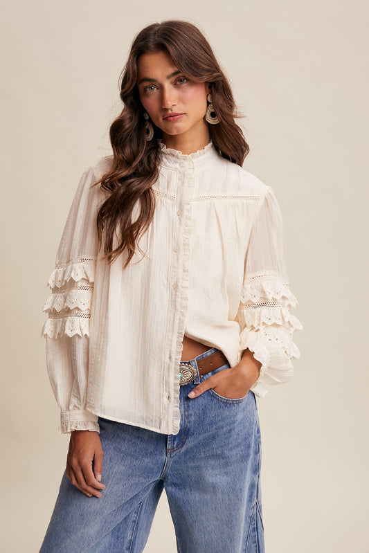 Tiered Sleeve Blouse