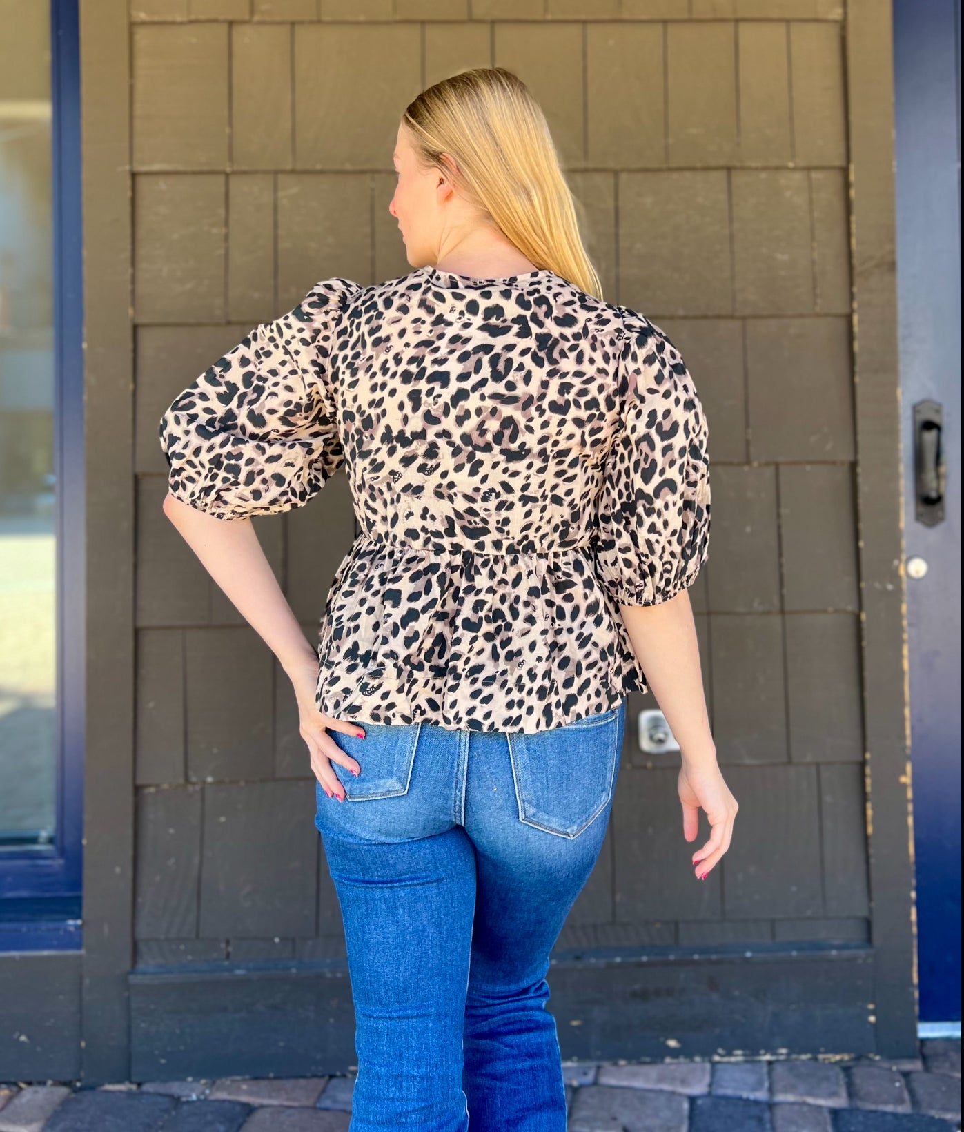 Leopard Tie-Front Top