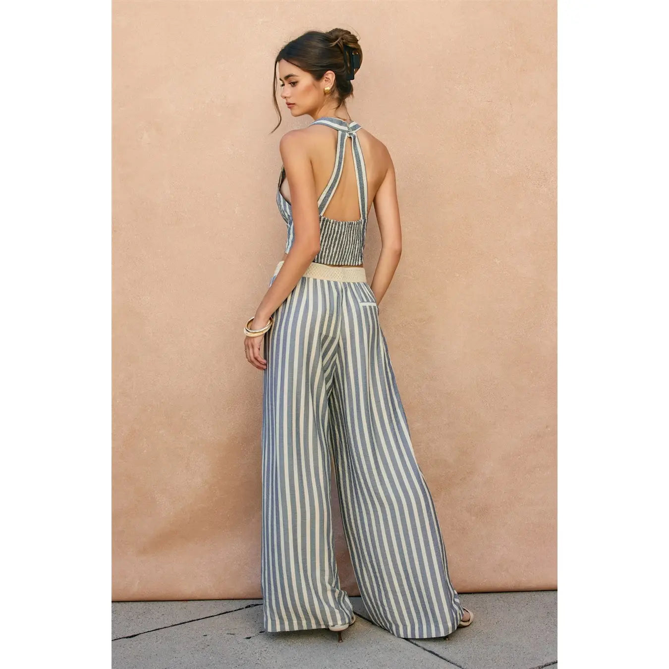 Chambray Wide Leg Pants
