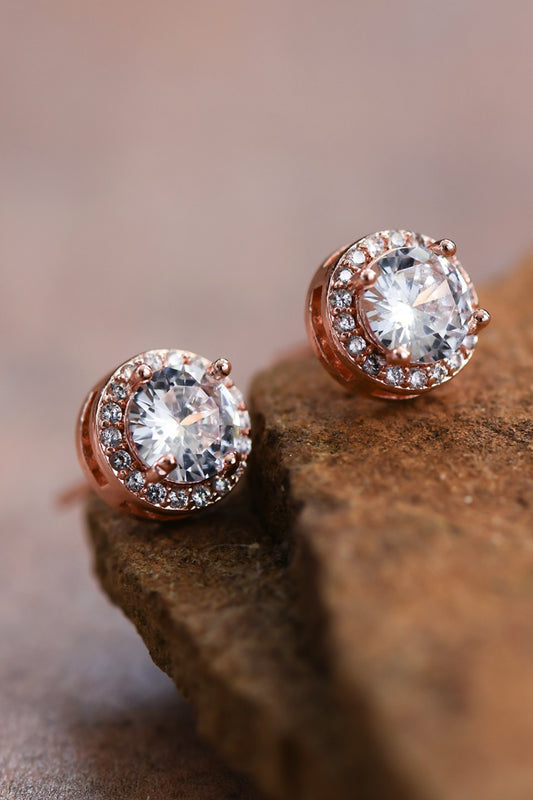 Rose Gold/Crystal Studs