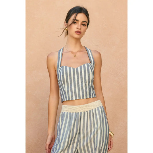 Nautical Stripe Halter Top