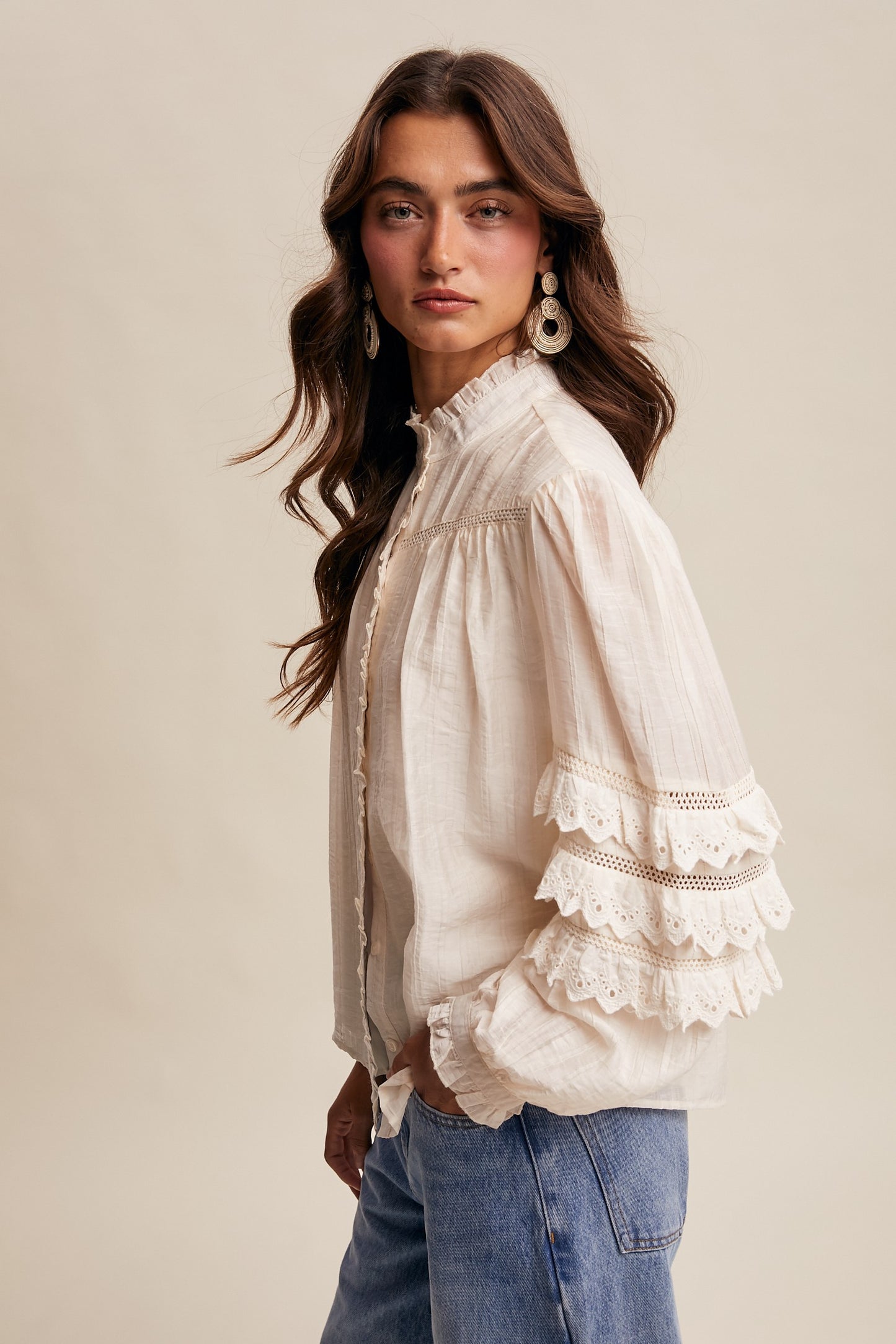 Tiered Sleeve Blouse