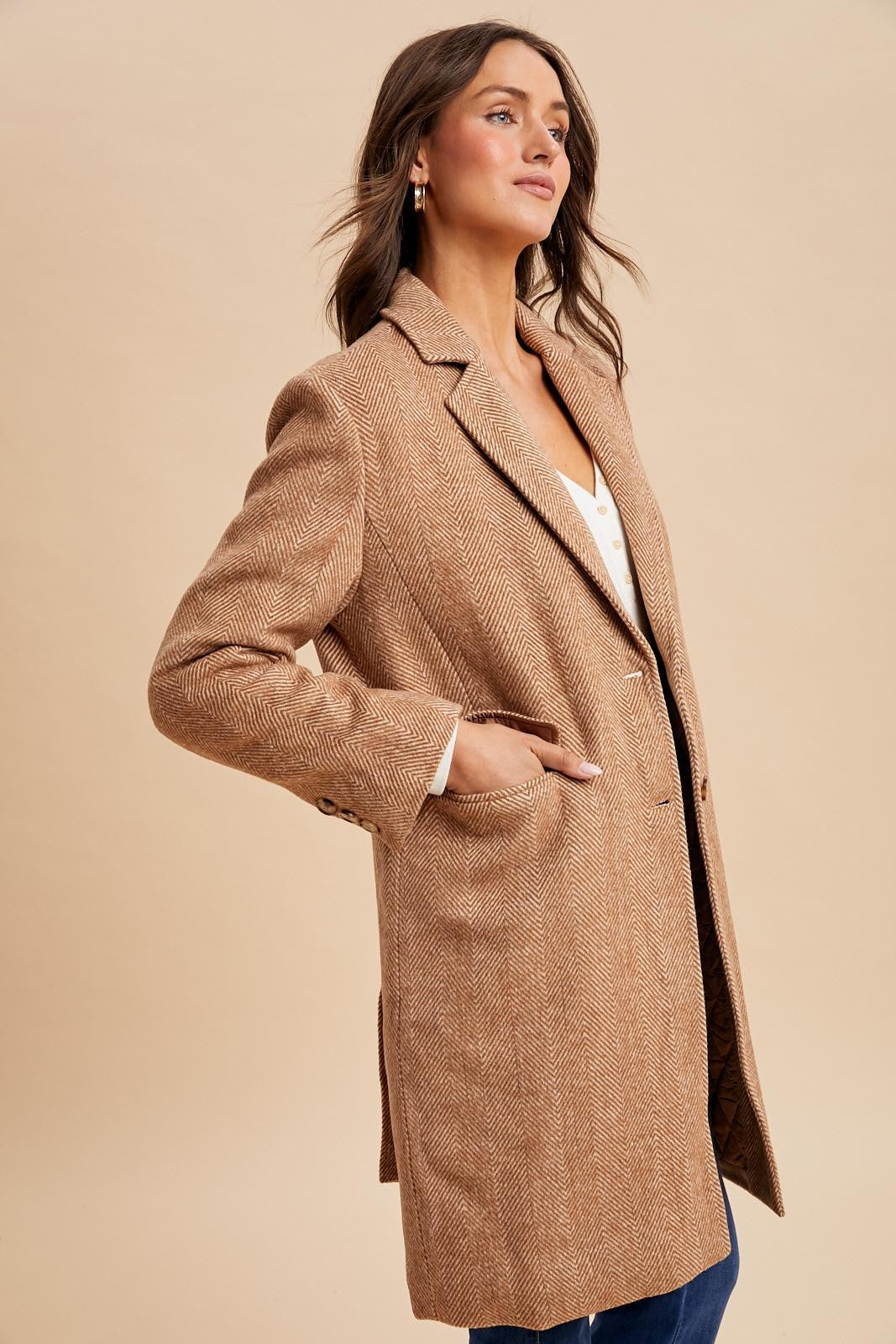 Herringbone Duster Coat