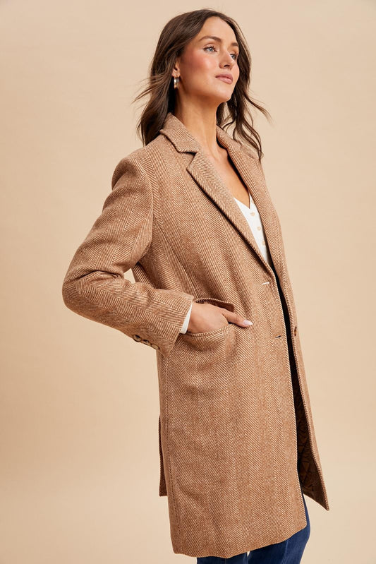 Herringbone Duster Coat