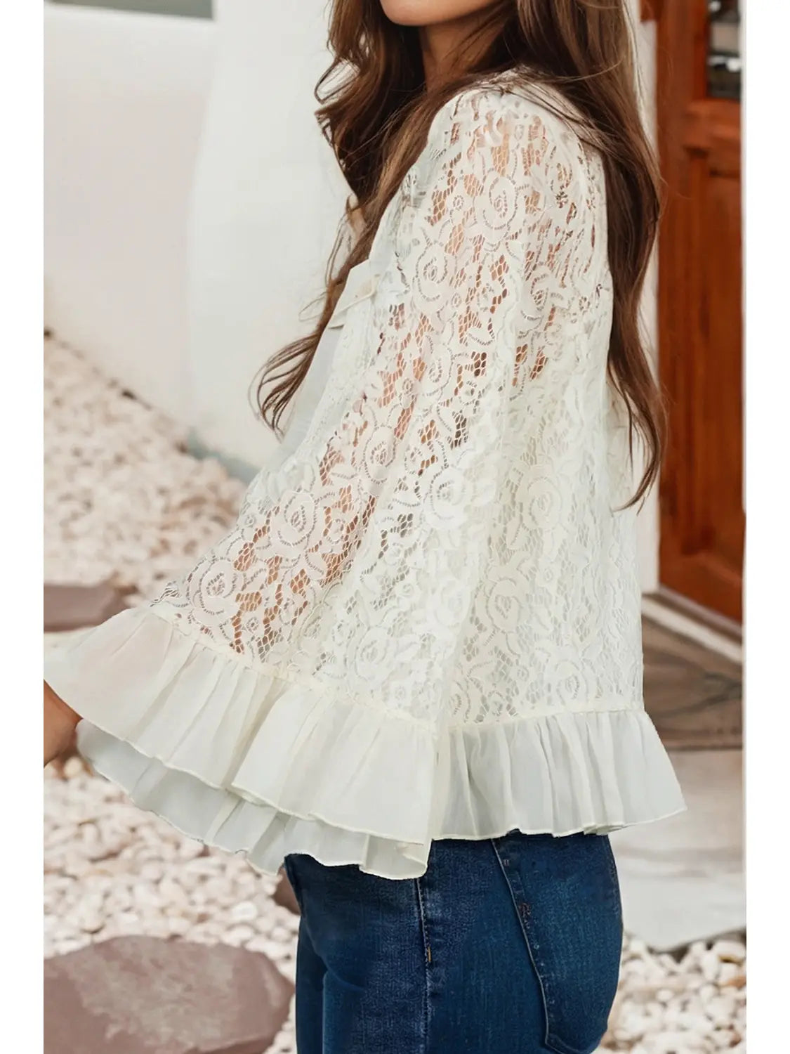Lace Bell Sleeve Top