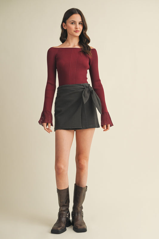 Bell Sleeve Knit Top