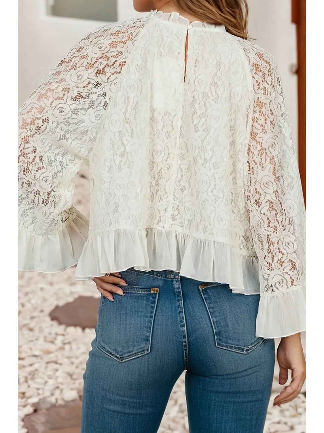 Lace Bell Sleeve Top