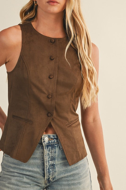 Faux Suede Vest