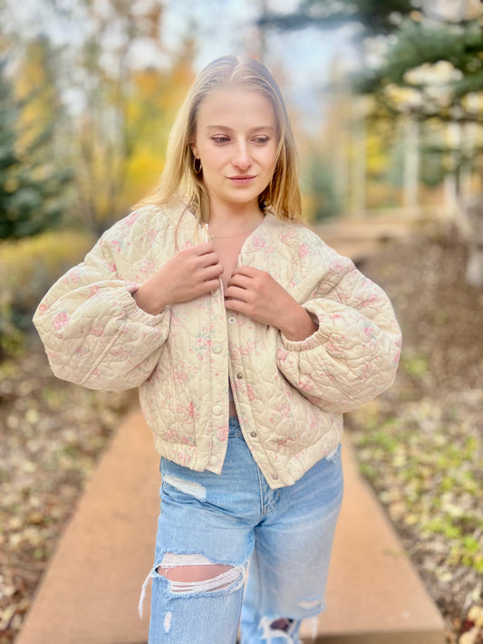 Floral Bomber Jacket