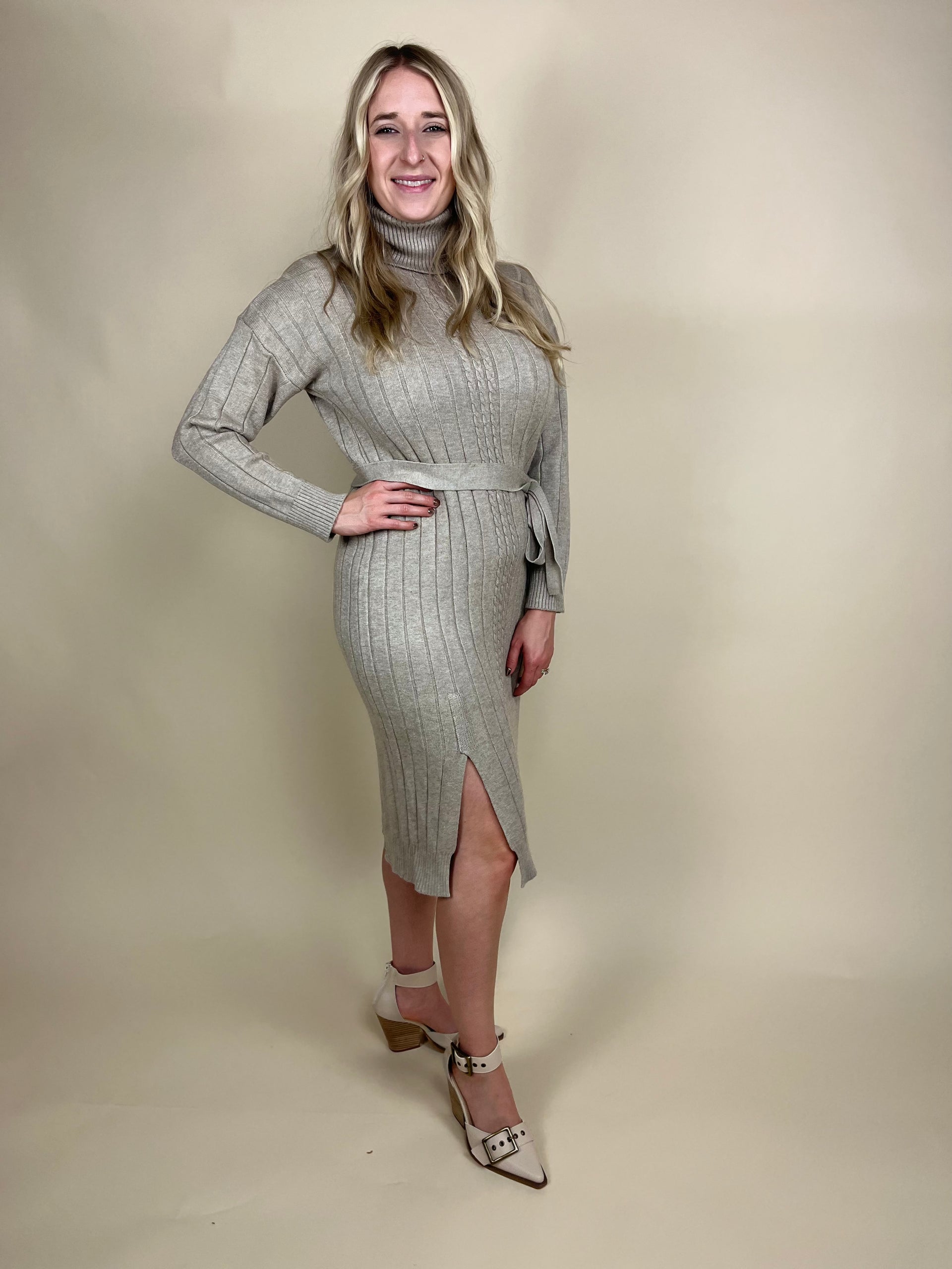 Mock Neck Sweater Dress