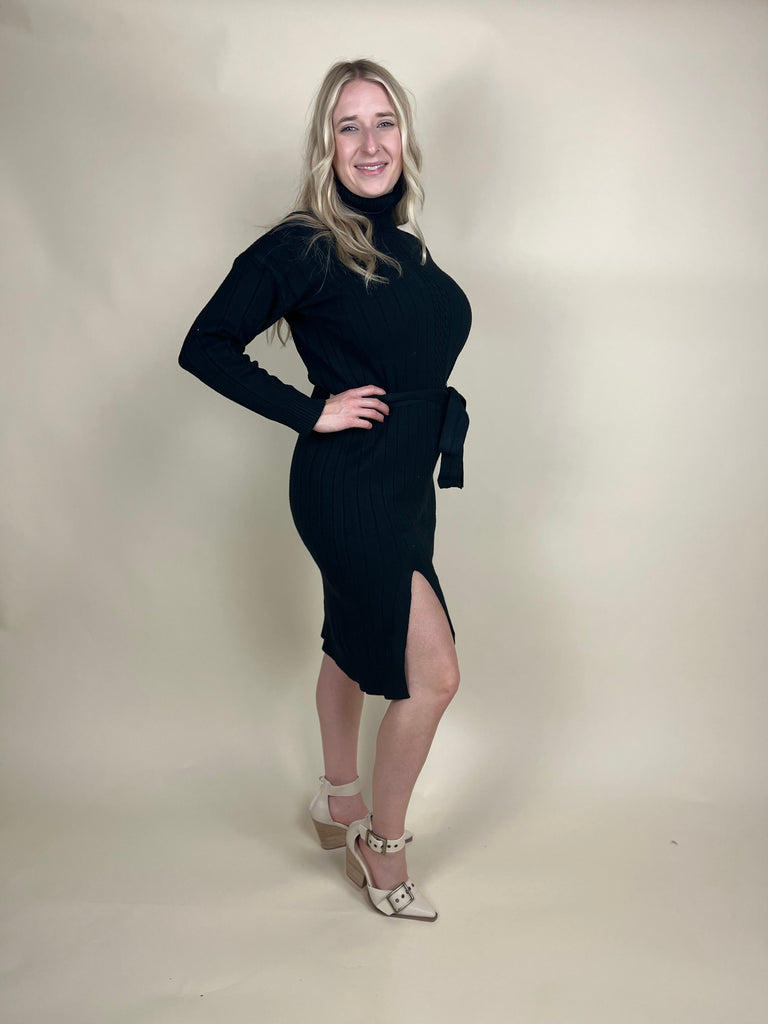 Mock Neck Sweater Dress