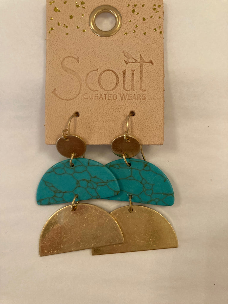 Stone Half Moon Earrings